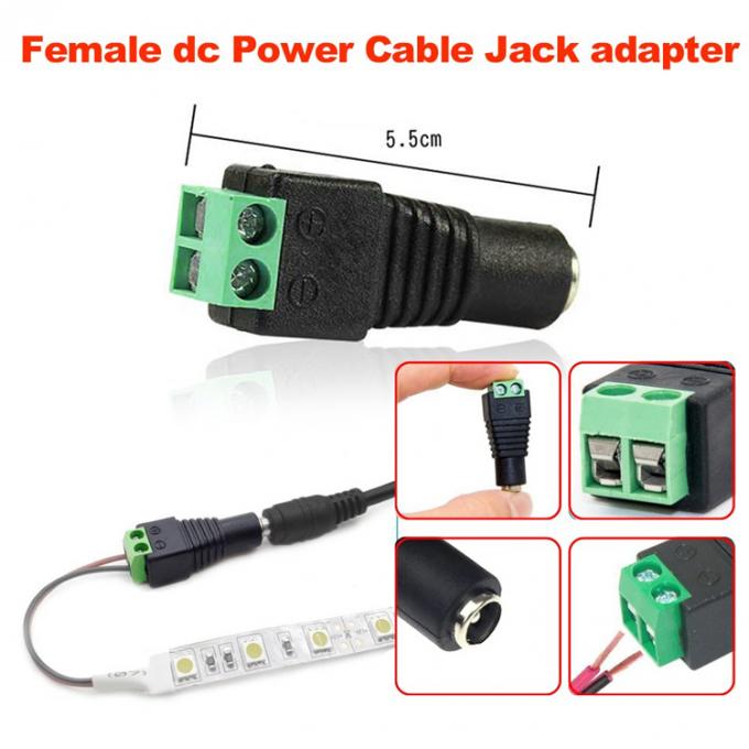 12v sem solda 24v 5.5x2.5mm 5.5x2.1mm Conector de ligação de energia DC feminina Jack Adaptador para câmeras de vigilância de vídeo 1