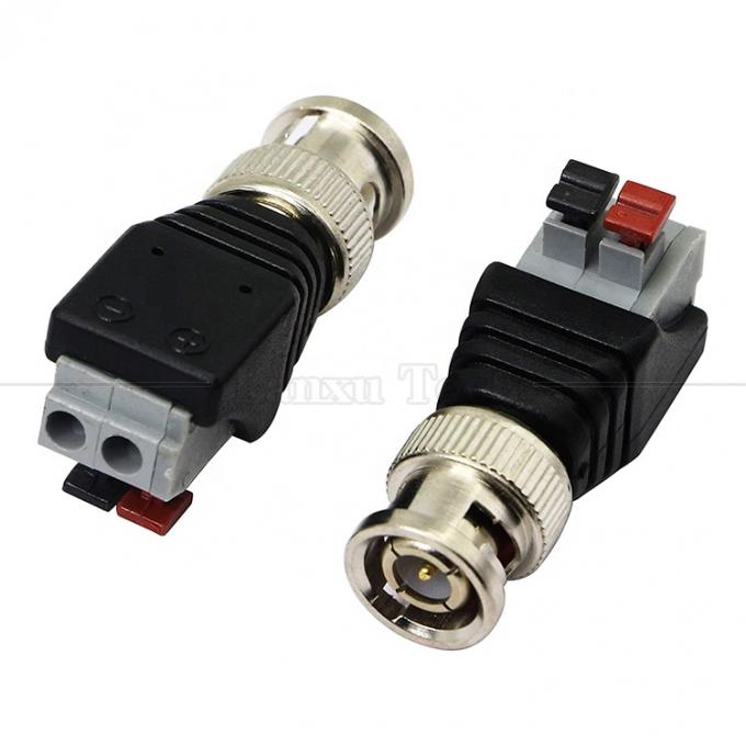 Terminal de parafuso sem soldadura 2 Pin Press Button BNC Conector masculino feminino Adaptador de energia para câmera de vigilância 2