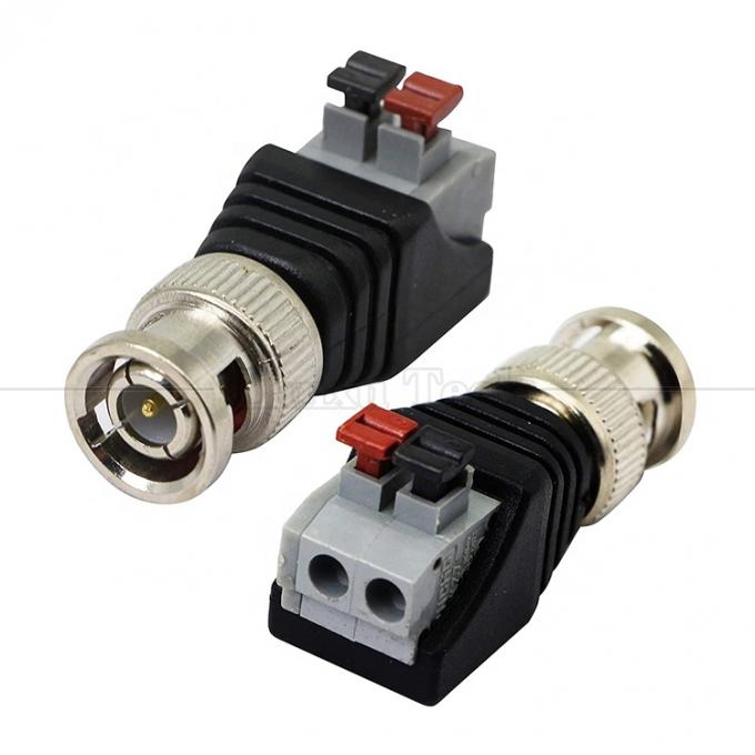 Terminal de parafuso sem soldadura 2 Pin Press Button BNC Conector masculino feminino Adaptador de energia para câmera de vigilância 4