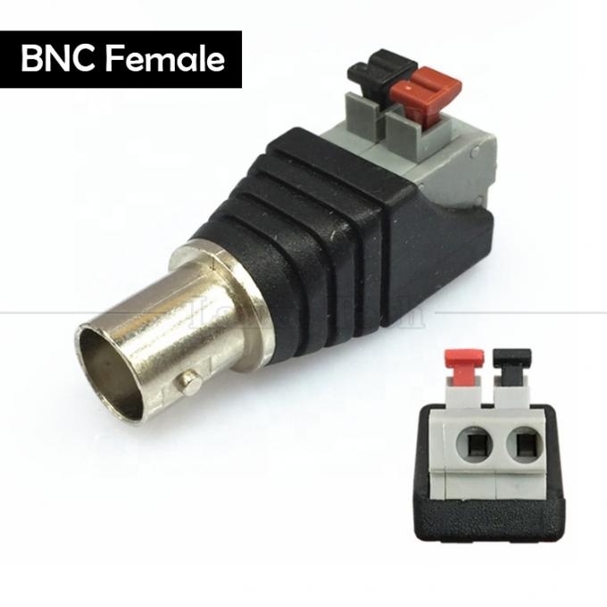 Terminal de parafuso sem soldadura 2 Pin Press Button BNC Conector masculino feminino Adaptador de energia para câmera de vigilância 5