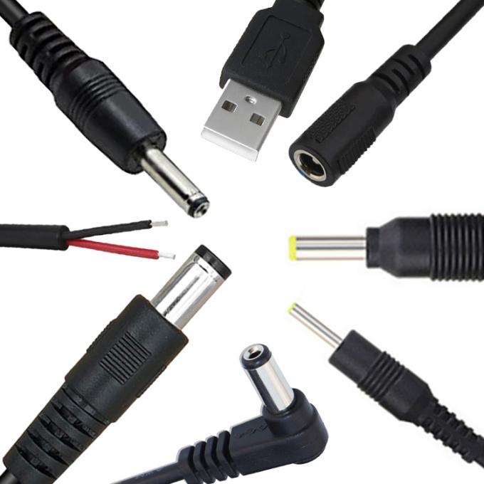 Customizado 16AWG 18 20 22 24 26 28 AWG Homem para Homem 5.5x2.1mm 5.5x2.5mm 3.5x1.35mm 12V DC Plug Power Supply Extension Cable para CCTV 1