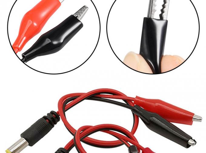 30cm DC 5.5x2.1mm macho Fêmea para Dual Alligator Clips Fornecimento de energia Cable DC 2
