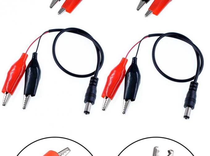 30cm DC 5.5x2.1mm macho Fêmea para Dual Alligator Clips Fornecimento de energia Cable DC 1