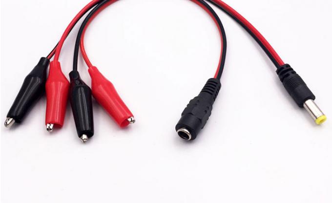 30cm DC 5.5x2.1mm macho Fêmea para Dual Alligator Clips Fornecimento de energia Cable DC 6