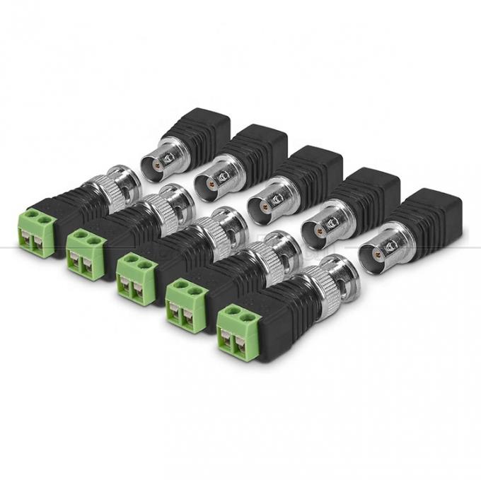 Terminal de parafuso sem solda Conector BNC masculino-feminino Adaptador de alimentação para monitor de câmera Cctv Gravador de vídeo 1