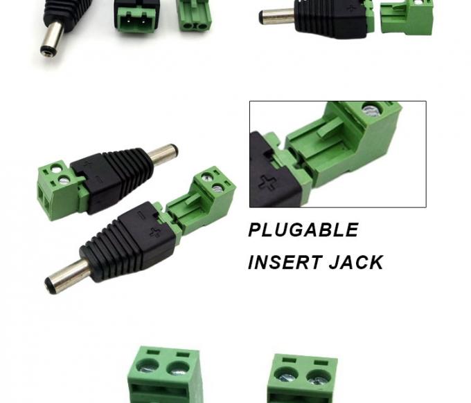 Inserção sem solda Homem Fêmea 2.1 X 5.5mm Jack DC Conector Plug Terminal de energia Adaptador para LED Strip Câmera de vigilância de vídeo 1