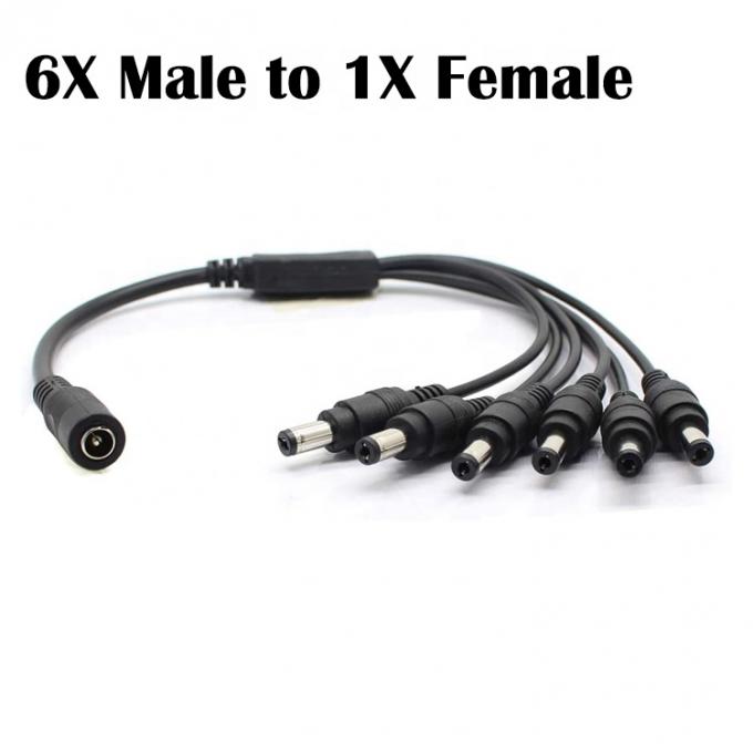 1 a 6 maneiras 1 Fêmea a 6 Homem 5.5x2.1 mm DC Supply Power Splitter Cable para CCTV Camera LED Strip 4