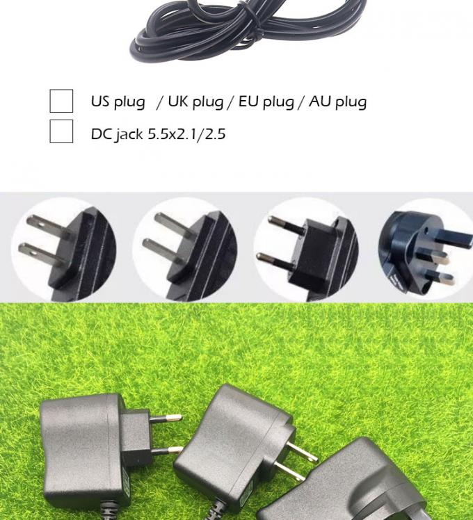 EUA UE Reino Unido AU Plug AC para 5V 9V 12V DC 5.5x2.1mm 2.5 Jack Adaptador de alimentação 1