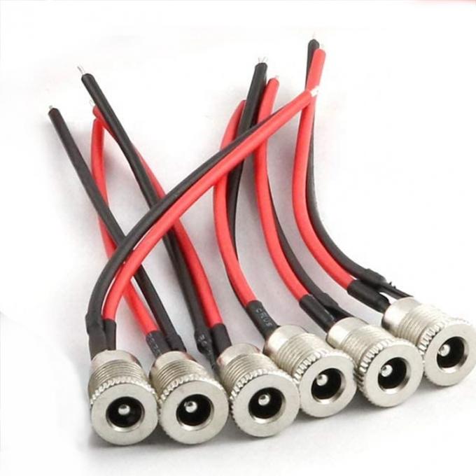 Montagem feminina com rosca DC099 Jack de barril Socket 10A 5.5x2.1mm DC Adaptador de alimentação cabo de fim de fio enlatado 1