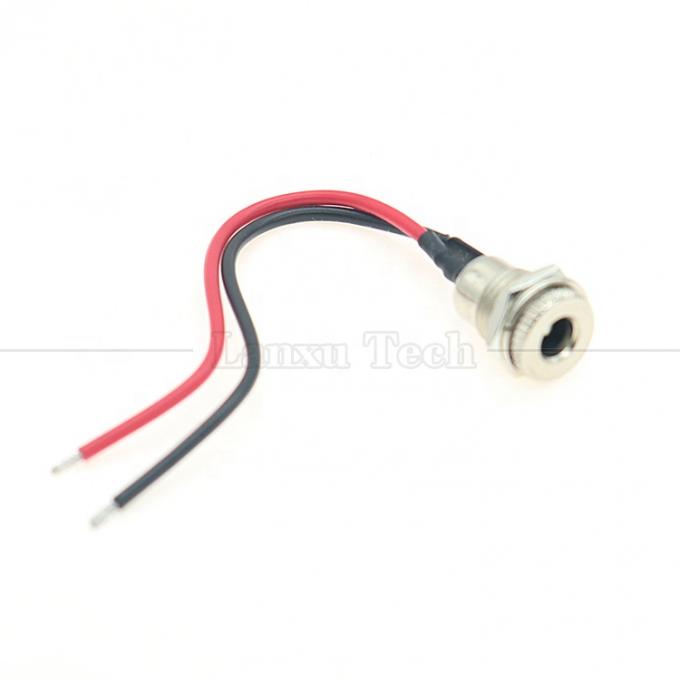 10cm 18AWG 5A Panel Mount DC 099 Socket Feminino 5.5x2.1mm 2.5mm Conector com rosca de metal para abrir fios de lata cabo final 1