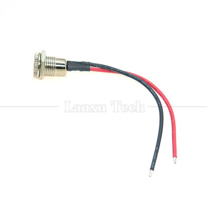 10cm 18AWG 5A Panel Mount DC 099 Socket Feminino 5.5x2.1mm 2.5mm Conector com rosca de metal para abrir fios de lata cabo final 6
