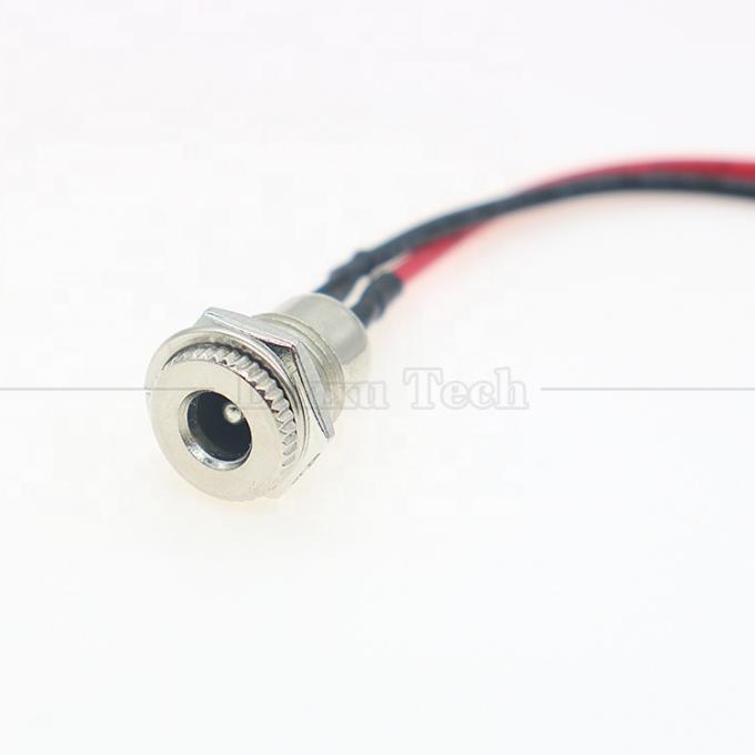 10cm 18AWG 5A Panel Mount DC 099 Socket Feminino 5.5x2.1mm 2.5mm Conector com rosca de metal para abrir fios de lata cabo final 4