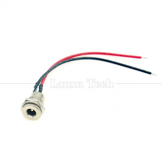10cm 18AWG 5A Panel Mount DC 099 Socket Feminino 5.5x2.1mm 2.5mm Conector com rosca de metal para abrir fios de lata cabo final 5