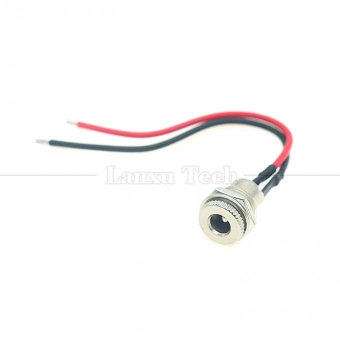 10cm 18AWG 5A Panel Mount DC 099 Socket Feminino 5.5x2.1mm 2.5mm Conector com rosca de metal para abrir fios de lata cabo final 7