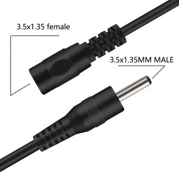 Homem para Mulher 3.5 1.35mm Cable DC de Extensão de Potência para Banco de Potência de Câmera de CCTV 2