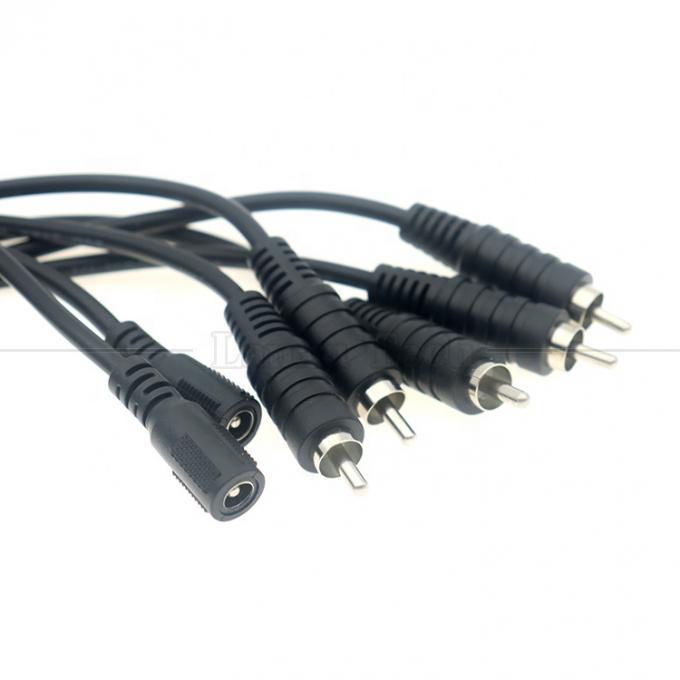 RCA Homem para DC 5.5x2.5mm 5.5x2.1mm Fêmea Plug Barrel Jack 12V DC Pedal Power Cable 0