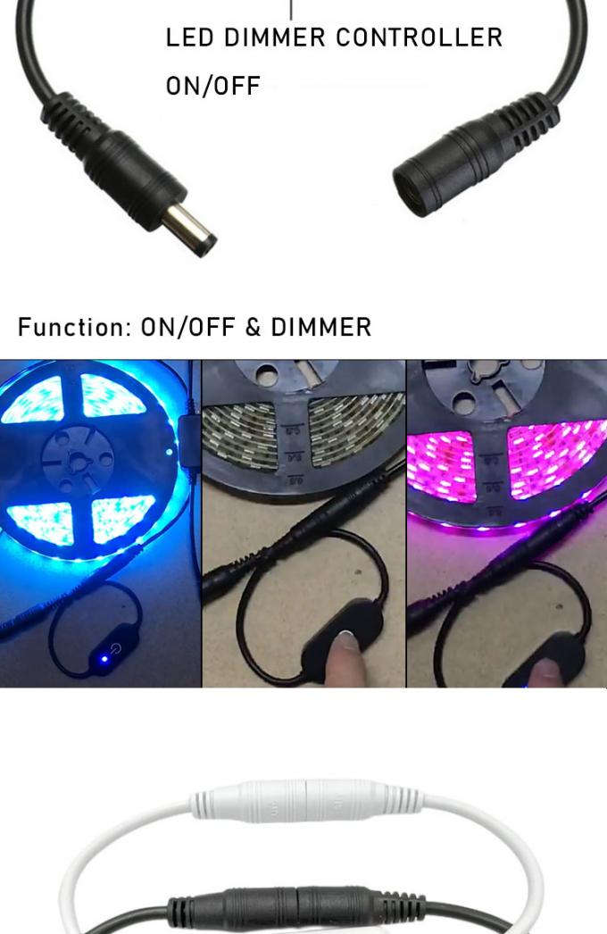 12v 24v Controlador de toque Homem para Mulher DC 5.5x2.1mm desligado Interruptor de dimmers para luzes de banda LED 2