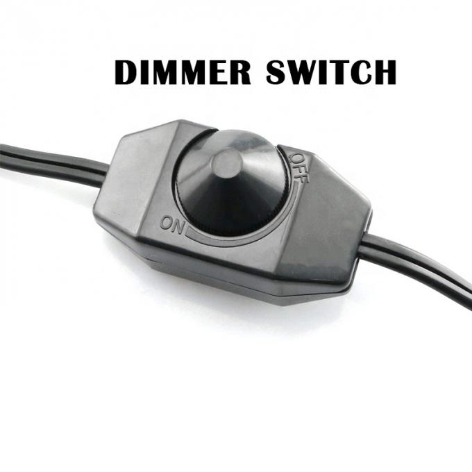 1.8m Botão rotativo LED ajustável com regulador de interruptor de atenuação Cabo de alimentação para lâmpada LED 2