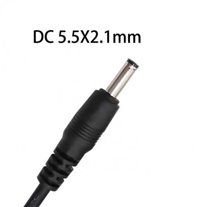CUSTOM DC Barrel Jack Macho 2.1X5.5mm para Tinta de fio estripada Pigtail cabo de ponta nua com SR Grommet 3