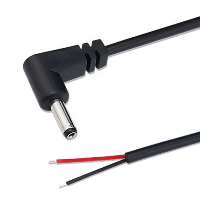 90 graus ângulo direito DC Jack 5.5x2.1mm 5.5x2.5mm 1.35x3.5mm para o fio aberto End Pigtail cabo 2