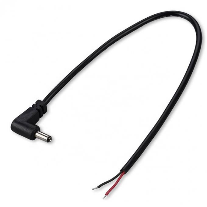 90 graus ângulo direito DC Jack 5.5x2.1mm 5.5x2.5mm 1.35x3.5mm para o fio aberto End Pigtail cabo 1