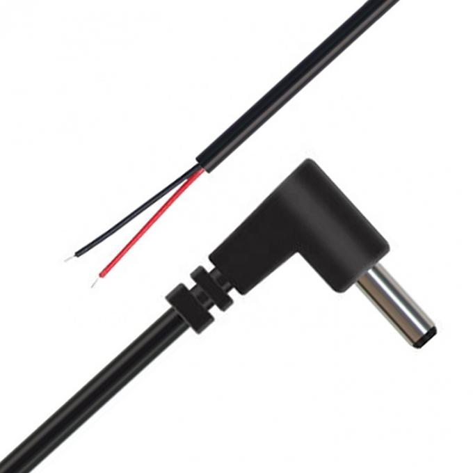 90 graus ângulo direito DC Jack 5.5x2.1mm 5.5x2.5mm 1.35x3.5mm para o fio aberto End Pigtail cabo 0
