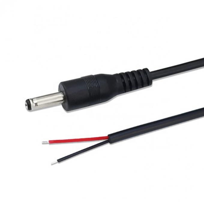 90 graus ângulo direito DC Jack 5.5x2.1mm 5.5x2.5mm 1.35x3.5mm para o fio aberto End Pigtail cabo 3