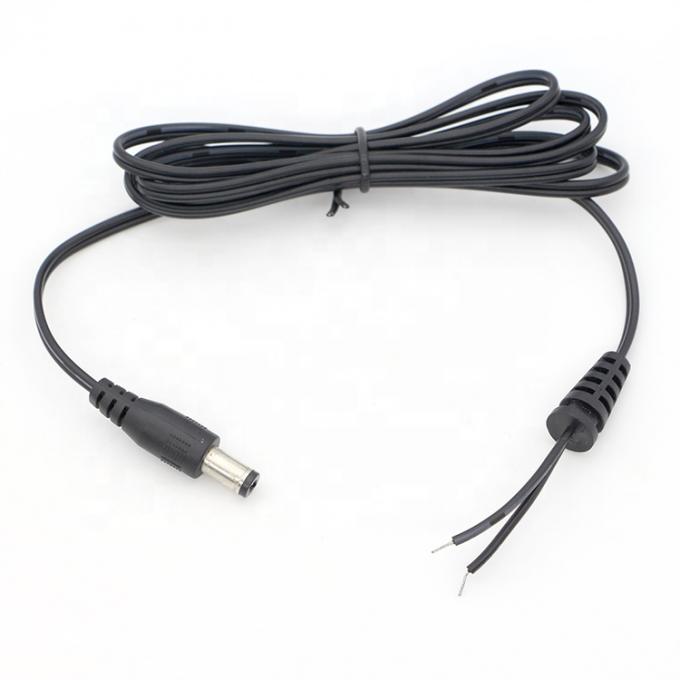 Barril de entrada de alimentação em corrente contínua Jack 2.1x5.5mm macho Fêmea para abrir Pigtail SR DC Power Cable 1