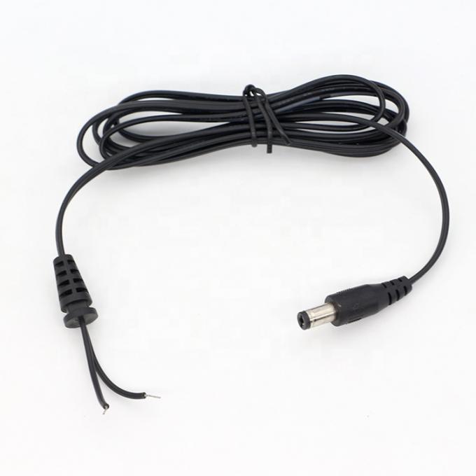Barril de entrada de alimentação em corrente contínua Jack 2.1x5.5mm macho Fêmea para abrir Pigtail SR DC Power Cable 5