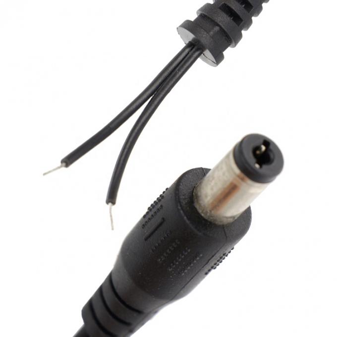 Barril de entrada de alimentação em corrente contínua Jack 2.1x5.5mm macho Fêmea para abrir Pigtail SR DC Power Cable 2