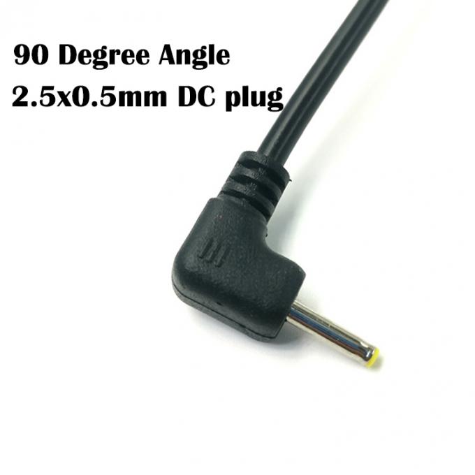 Custom 90 Graus ângulo DC Barril Jack 2.5x0.7mm para despojado Tinta Barro cabo final 2
