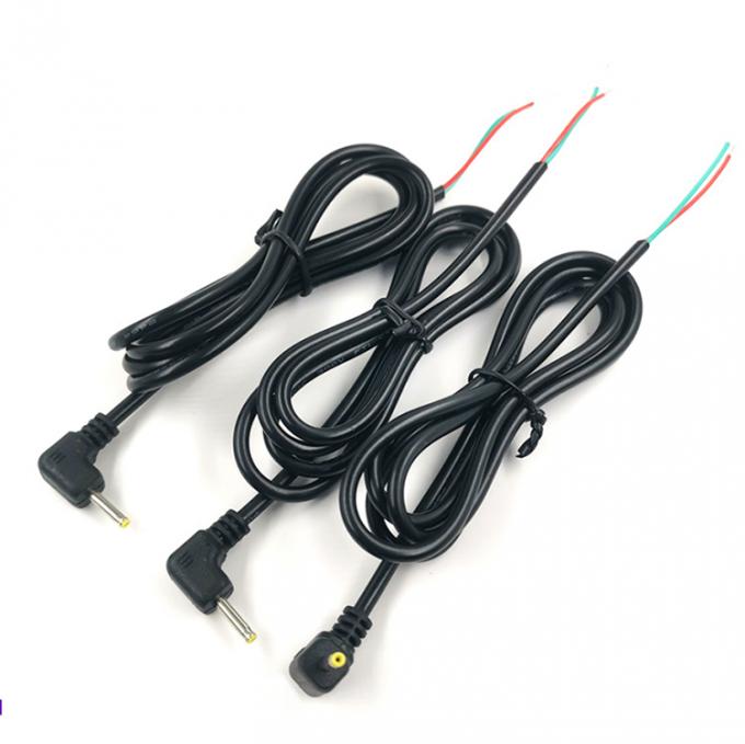 Custom 90 Graus ângulo DC Barril Jack 2.5x0.7mm para despojado Tinta Barro cabo final 1
