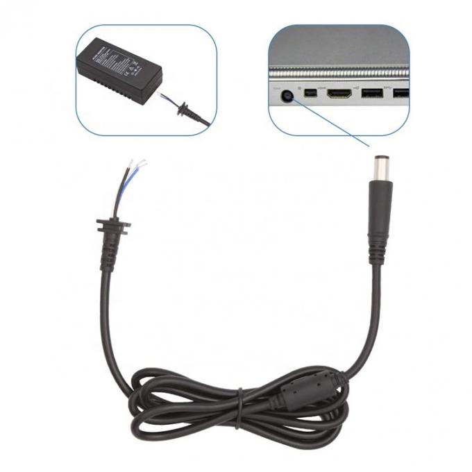 DC 7.4x5.0mm Jack de barril masculino para o extremo nu Embalagens de lata de aço aberto Pigtails Cabos de extensão de fio para adaptador de laptop 3