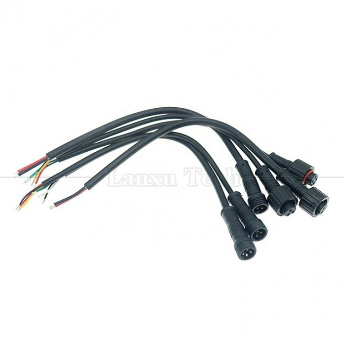 Personalização IP67 IP68 impermeável M12 2pin 3 pin 4pin M12 DC para abrir fios nus cabo final para luz LED 2