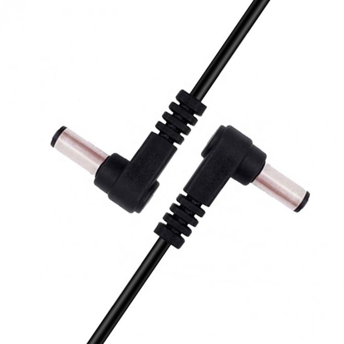 Ângulo de 90 graus de macho para macho 5.5x2.1mm DC cabo de extensão de energia 2
