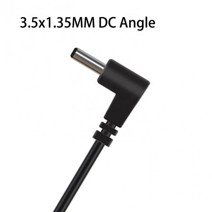 Personalização ângulo de 90 graus DC Barril Jack macho 3,5x1,35mm para despojado de fio de lata Pigtail cabo de ponta nua 3