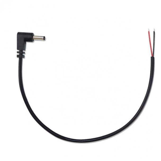 Personalização ângulo de 90 graus DC Barril Jack macho 3,5x1,35mm para despojado de fio de lata Pigtail cabo de ponta nua 1
