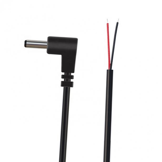 Personalização ângulo de 90 graus DC Barril Jack macho 3,5x1,35mm para despojado de fio de lata Pigtail cabo de ponta nua 5