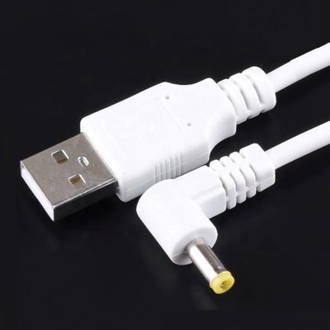 Ângulo de 90 graus Forma L 1m USB para DC Macho 4.0x1.7mm cabo de carregador de extensão 2