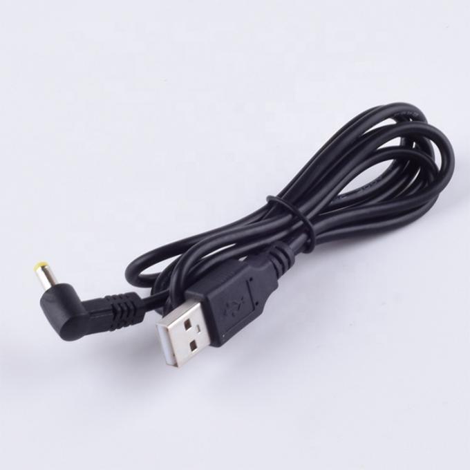 Ângulo de 90 graus Forma L 1m USB para DC Macho 4.0x1.7mm cabo de carregador de extensão 3