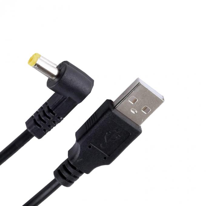 Ângulo de 90 graus Forma L 1m USB para DC Macho 4.0x1.7mm cabo de carregador de extensão 5