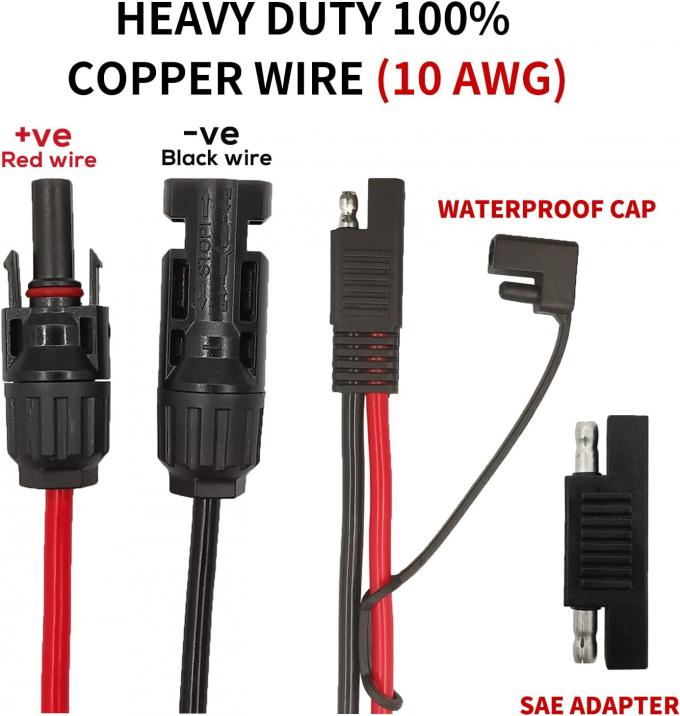 10AWG SAE para o adaptador de painel solar cabo de extensão RV painel solar conector cabo para RV caravana painéis solares bateria carga 1
