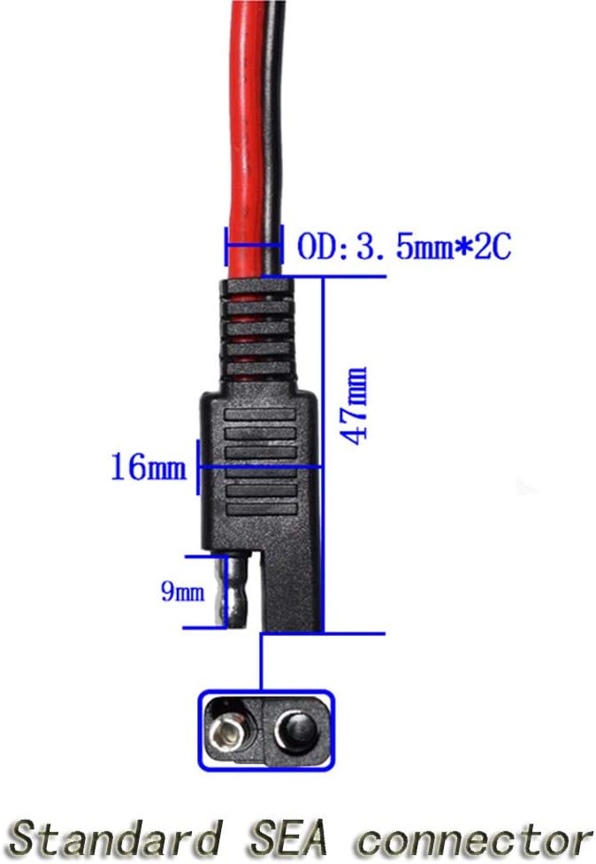 14AWG SAE DC Power Automotive Connector Cable Y Splitter 1 a 2 SAE Extension Cable para RV Caravan Painéis solares Carregamento da bateria 4