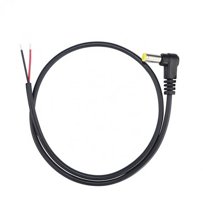 Ângulo de 90 graus Macho DC 2.1x5.5 Jack de barril para abrir 1