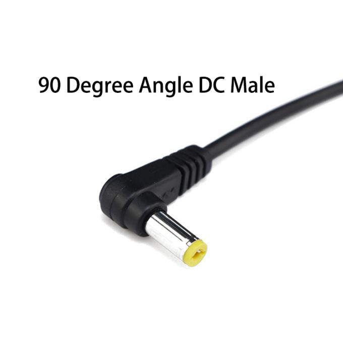 Ângulo de 90 graus Macho DC 2.1x5.5 Jack de barril para abrir 2