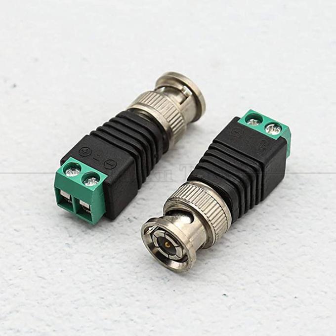 2 pin solderless parafuso terminal BNC macho conector feminino adaptador de energia para câmera de vigilância 3