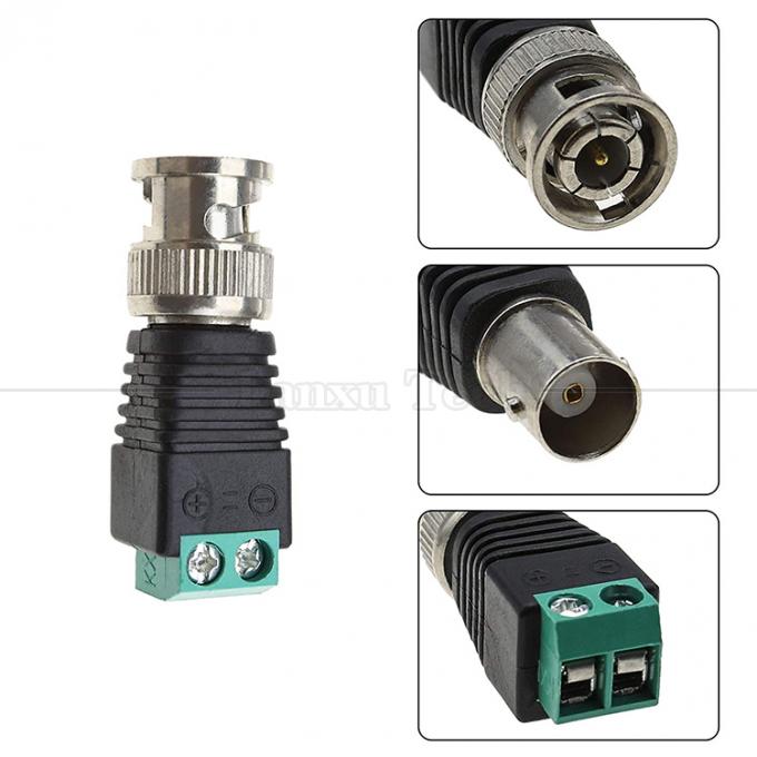 2 pin solderless parafuso terminal BNC macho conector feminino adaptador de energia para câmera de vigilância 0