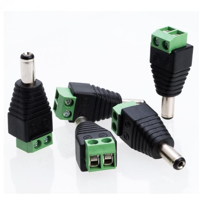 12v sem solda 24v 5.5x2.5mm 5.5x2.1mm Conector de ligação DC macho Jack Adaptador para câmeras de vigilância por vídeo 4