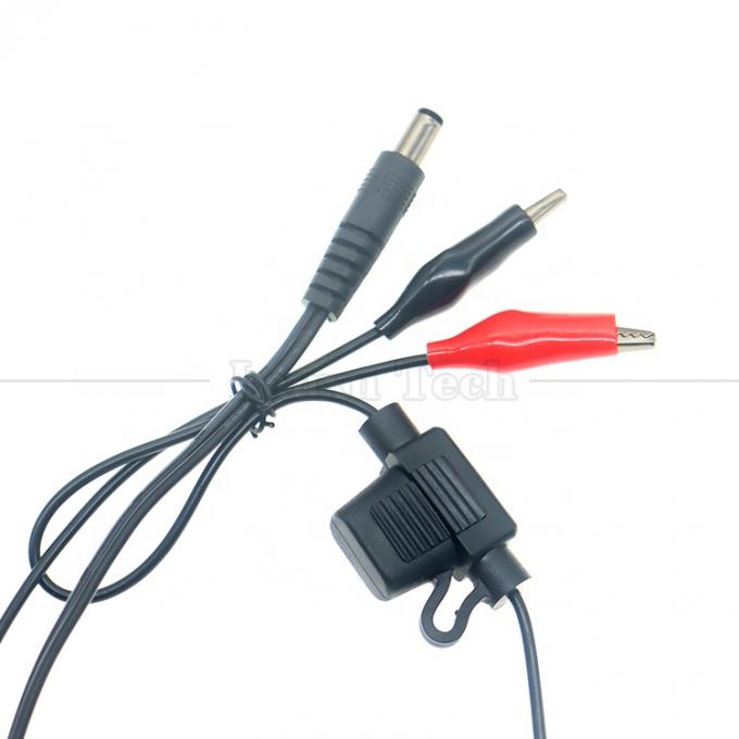 12V DC 5.5X2.1mm para clipes de jacaré cabo de alimentação de fusível para Trail Camera 2