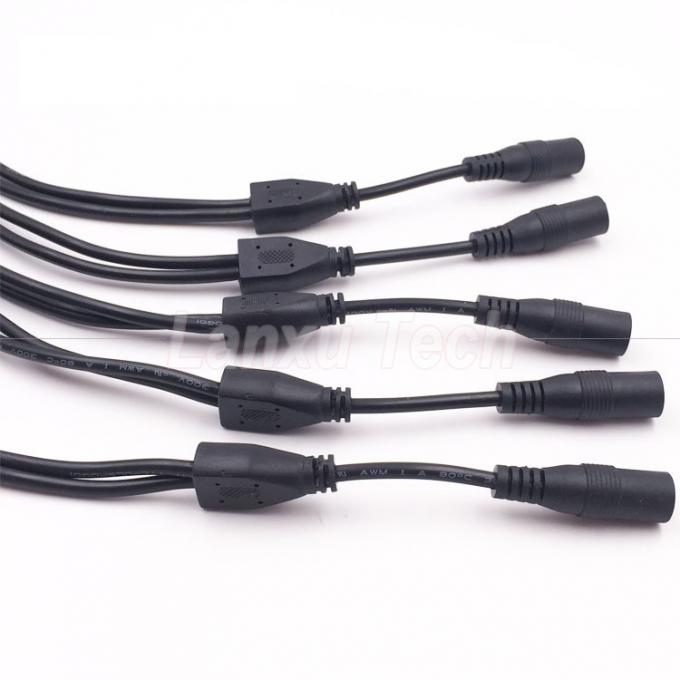 DC macho feminina 5.5x2.1mm Jack Splitter cabo de extensão de energia para luz LED Câmera de vigilância de vídeo 2